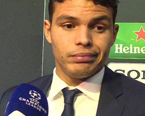 Thiago Silva conversou com o GloboEsporte.com após a goleada aplicada pelo Barcelona (Foto: Ivan Raupp).