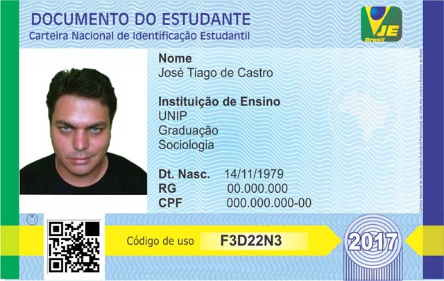 Carteirinha de estudante emitida pelo MEC tem fotografia digitalizada. Foto: Portal do MEC