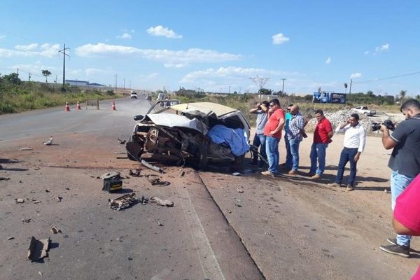 Acidente na BR-163, entre as cidades de Peixoto de Azevedo e Matupá, matou uma pessoa (Foto: Claudia Godinho/Olhar Cidade).