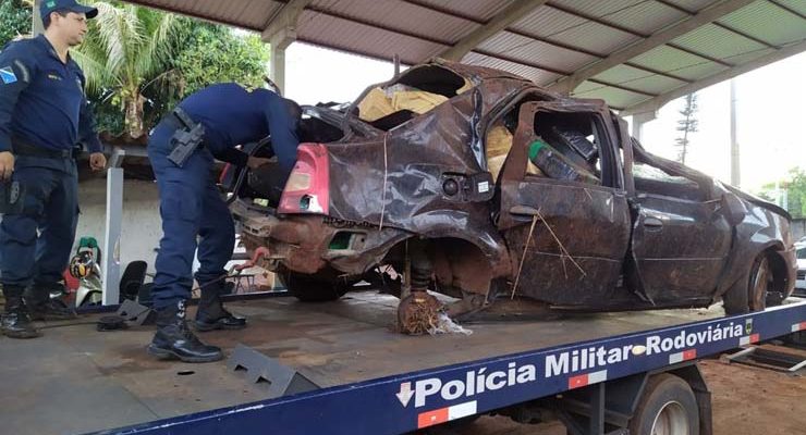 Traficante morre e adolescente fica ferido após perseguição policial na MS-164, em Maracaju. — Foto: Polícia Rodoviária Estadual/Divulgação.