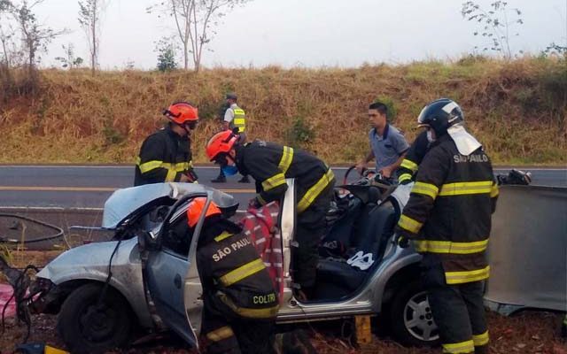 Bombeiros de Andradina e até um de Ilha Solteira ajudaram no socorro à vítima. Foto: DIVULGAÇÃO