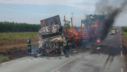 PRF continua no local na manhã desta sexta-feira (13) — Foto: Corpo de Bombeiros/Divulgação.