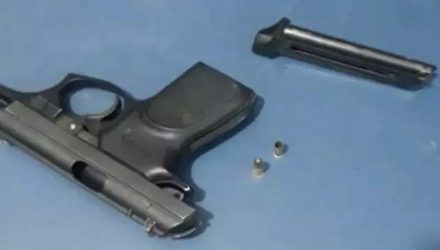 Arma usada pelo menor para matar o pai é uma pistola calibre .22mm. Foto: Divulgação